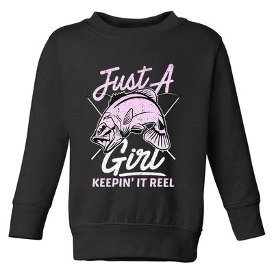 Cute Fishing Funny Keeping It Reel Purple Toddler Sweatshirt
