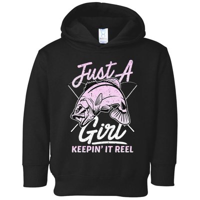 Cute Fishing Funny Keeping It Reel Purple Toddler Hoodie