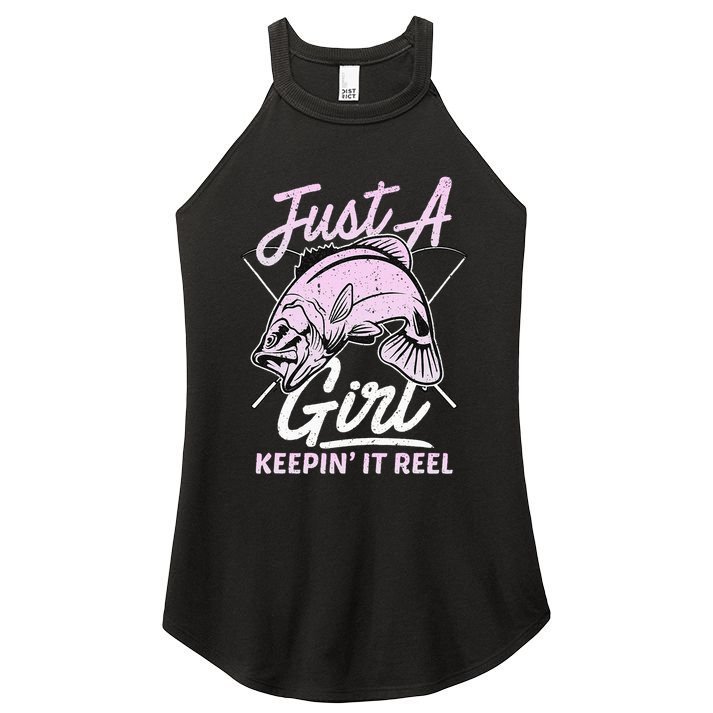 Cute Fishing Funny Keeping It Reel Purple Women's Perfect Tri Rocker Tank