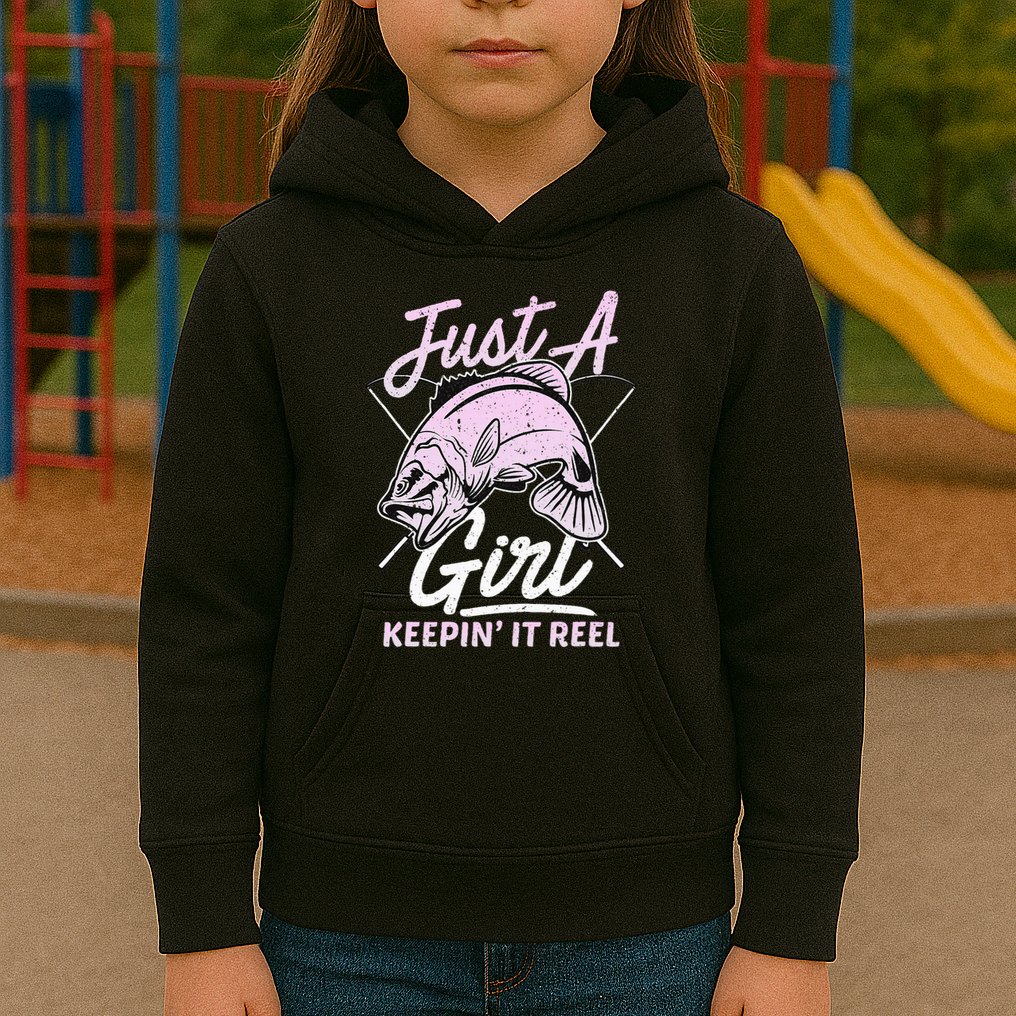 Cute Fishing Funny Keeping It Reel Purple Kids Hoodie