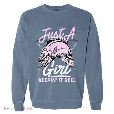 Cute Fishing Funny Keeping It Reel Purple Garment-Dyed Sweatshirt