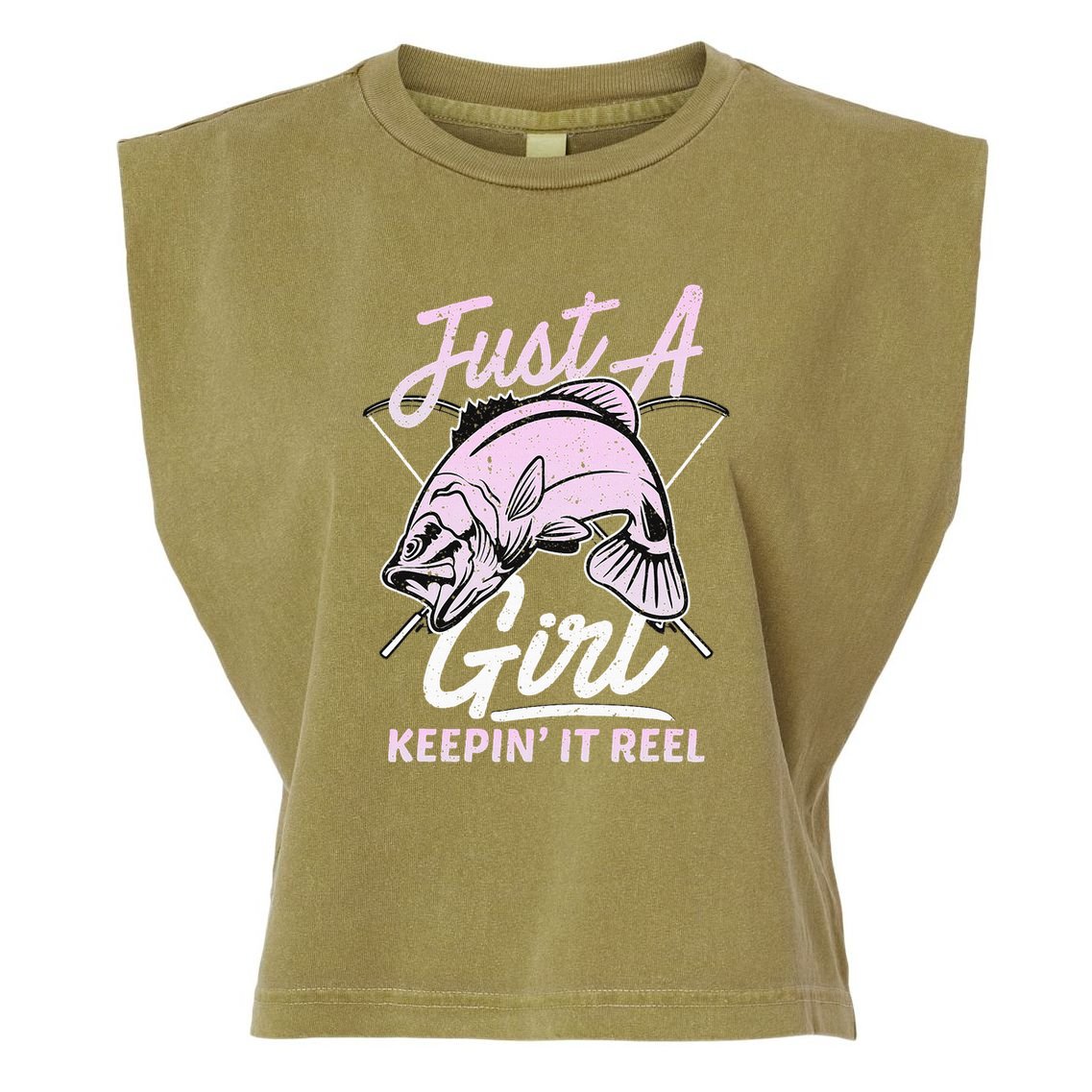 Cute Fishing Funny Keeping It Reel Purple Garment-Dyed Women's Muscle Tee