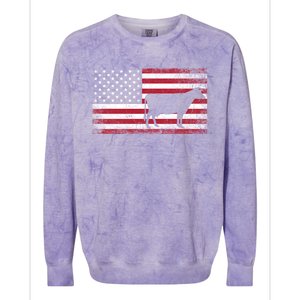 Cow Farm Farmer 4th Of July Gift American Flag Usa Great Gift America Gift Colorblast Crewneck Sweatshirt