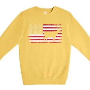 Cow Farm Farmer 4th Of July Gift American Flag Usa Great Gift America Gift Premium Crewneck Sweatshirt