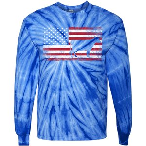 Cow Farm Farmer 4th Of July Gift American Flag Usa Great Gift America Gift Tie-Dye Long Sleeve Shirt