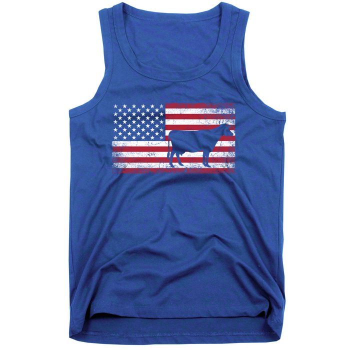 Cow Farm Farmer 4th Of July Gift American Flag Usa Great Gift America Gift Tank Top