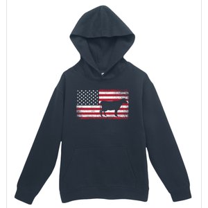 Cow Farm Farmer 4th Of July Gift American Flag Usa Great Gift America Gift Urban Pullover Hoodie