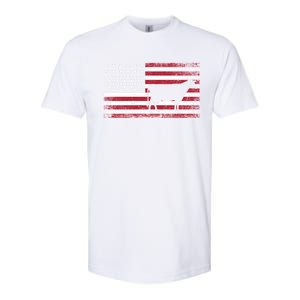 Cow Farm Farmer 4th Of July Gift American Flag Usa Great Gift America Gift Softstyle CVC T-Shirt