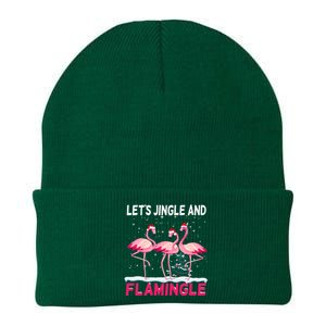 Christmas Flamingo Funny Pink Flamingle Xmas Knit Cap Winter Beanie