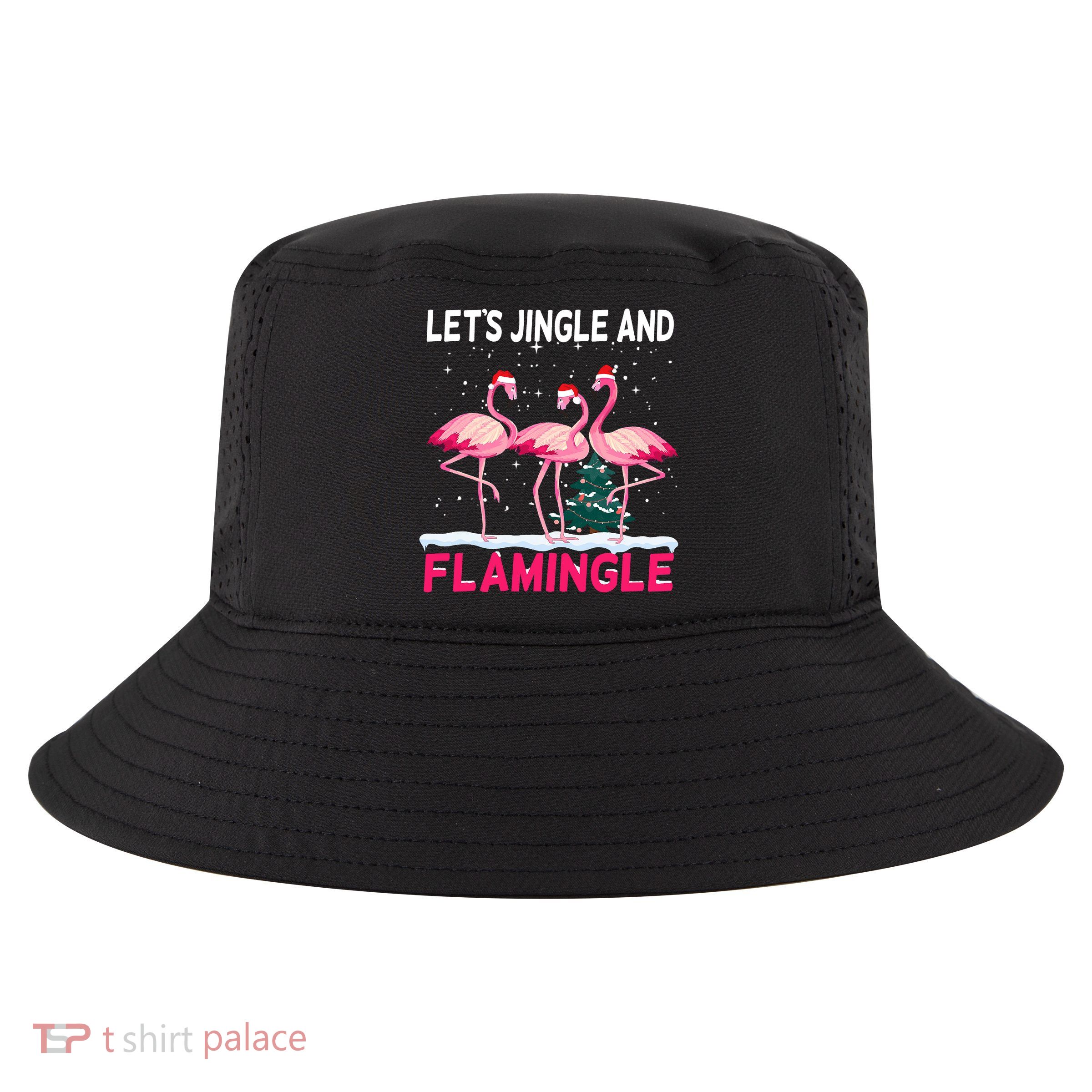 Christmas Flamingo Funny Pink Flamingle Xmas Cool Comfort Performance Bucket Hat
