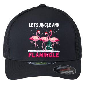 Christmas Flamingo Funny Pink Flamingle Xmas Flexfit Unipanel Trucker Cap