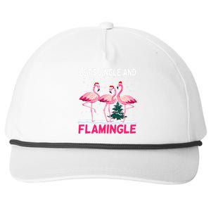 Christmas Flamingo Funny Pink Flamingle Xmas Snapback Five-Panel Rope Hat