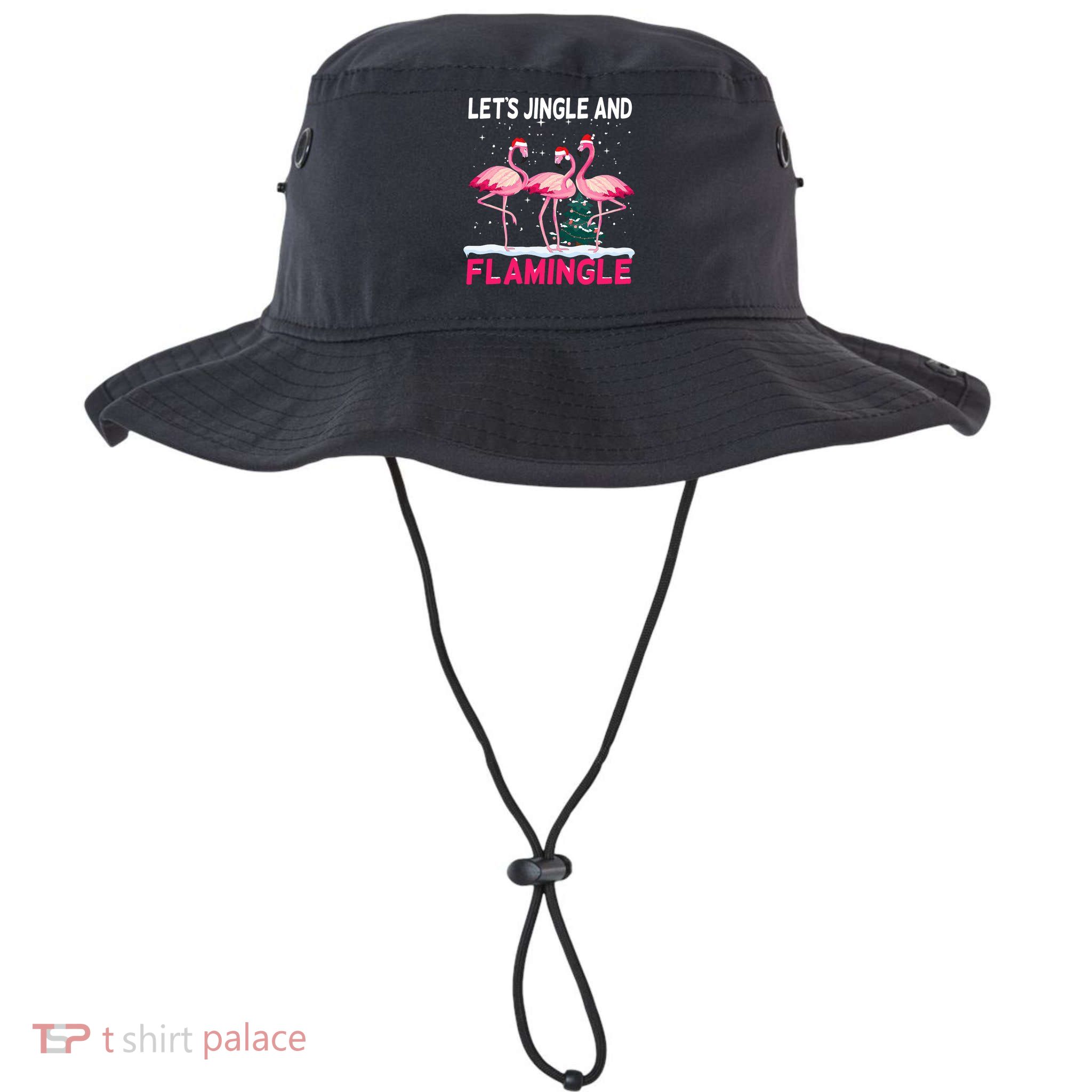 Christmas Flamingo Funny Pink Flamingle Xmas Bucket Hat