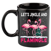 Christmas Flamingo Funny Pink Flamingle Xmas 11oz C Handle Ceramic Mug