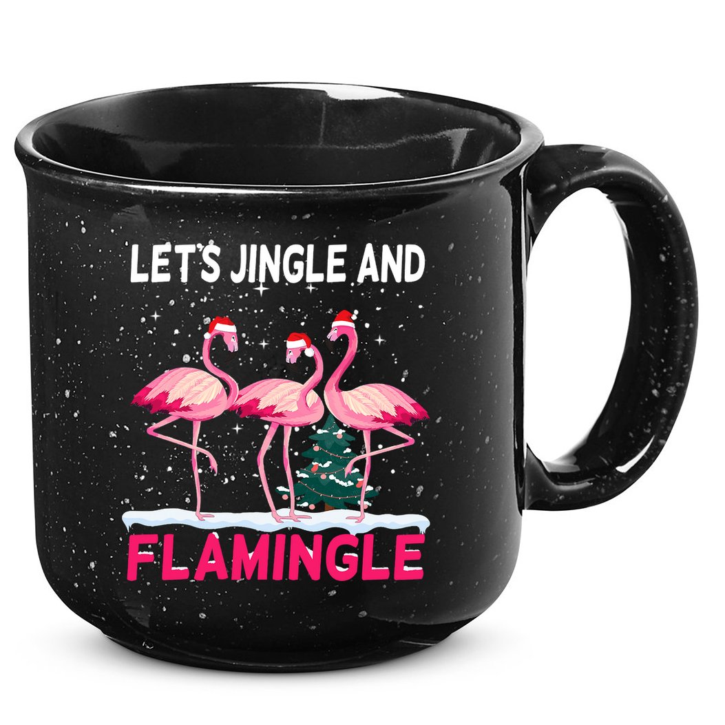Christmas Flamingo Funny Pink Flamingle Xmas 15oz Campfire Ceramic Mug
