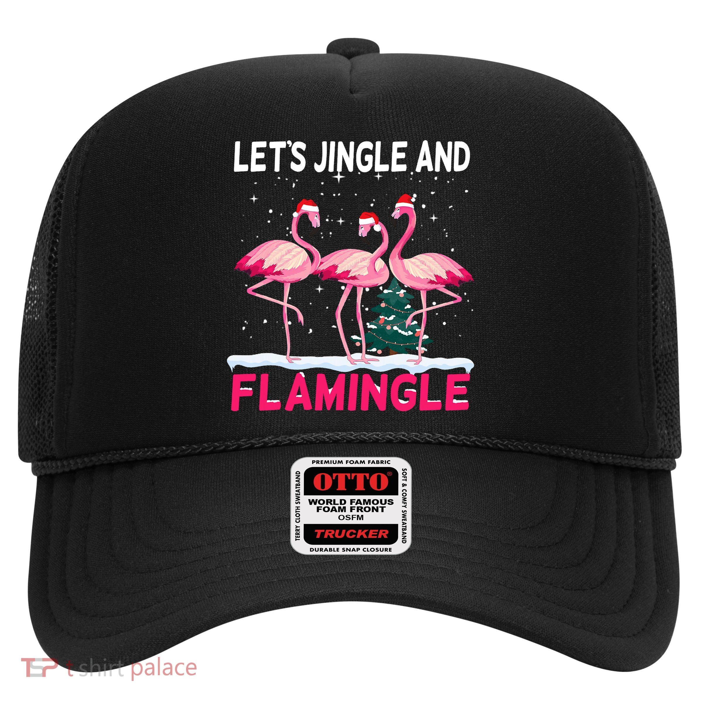 Christmas Flamingo Funny Pink Flamingle Xmas Trucker Hat