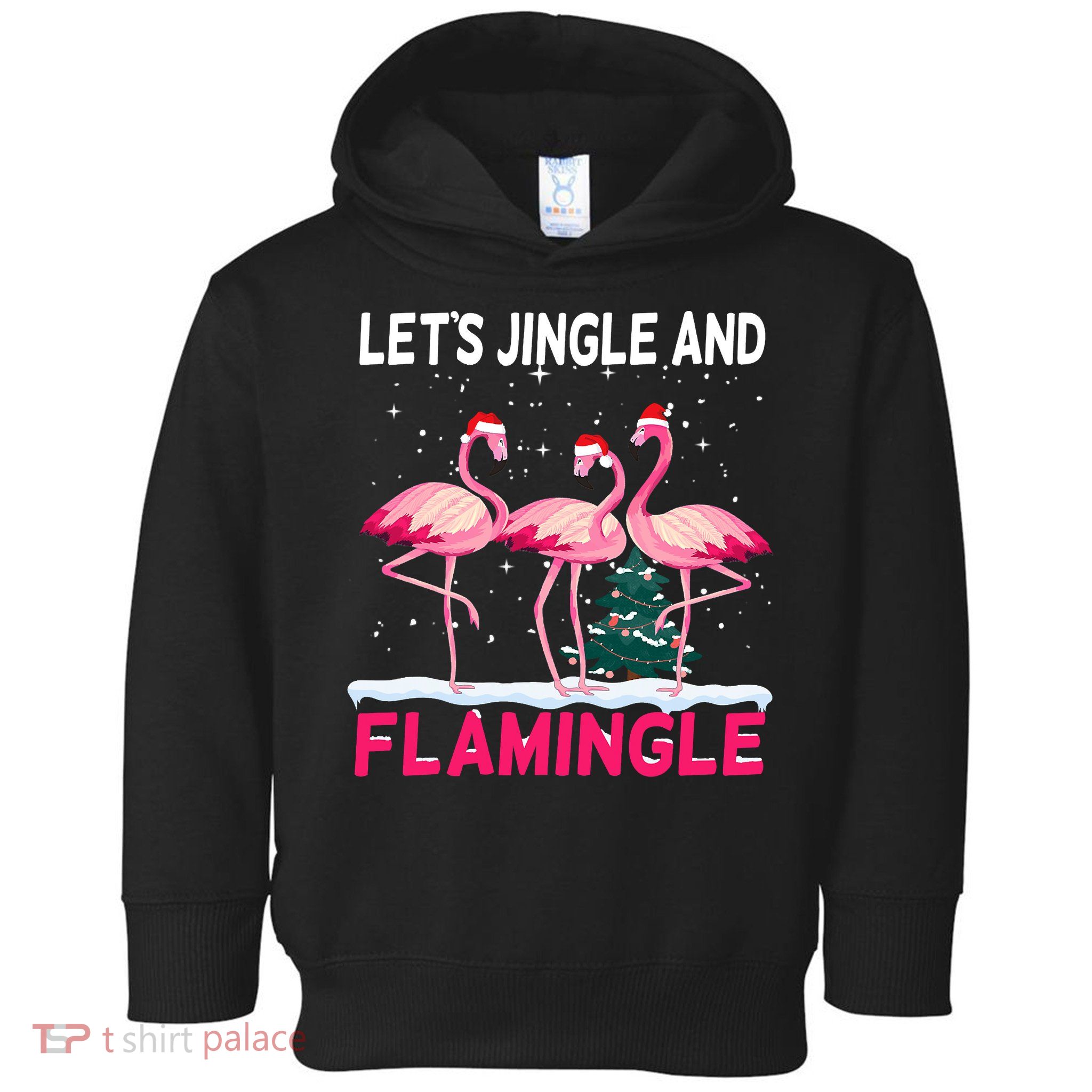 Christmas Flamingo Funny Pink Flamingle Xmas Toddler Hoodie