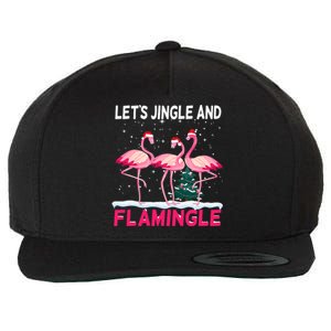 Christmas Flamingo Funny Pink Flamingle Xmas Wool Snapback Cap