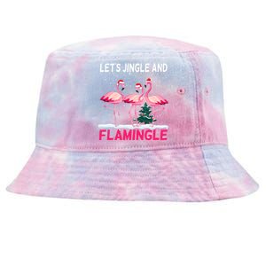 Christmas Flamingo Funny Pink Flamingle Xmas Tie-Dyed Bucket Hat