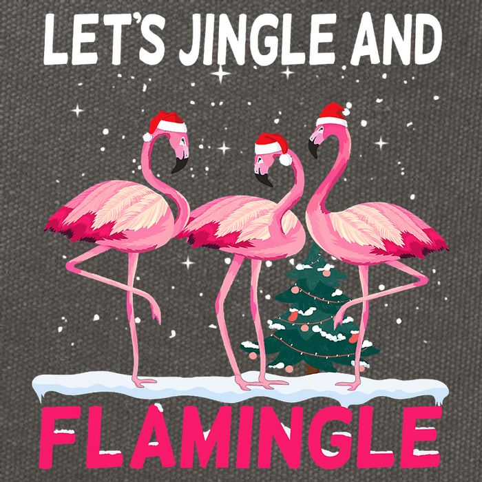 Christmas Flamingo Funny Pink Flamingle Xmas Cotton Canvas Backpack