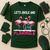 Christmas Flamingo Funny Pink Flamingle Xmas Cooling Performance Crew T-Shirt
