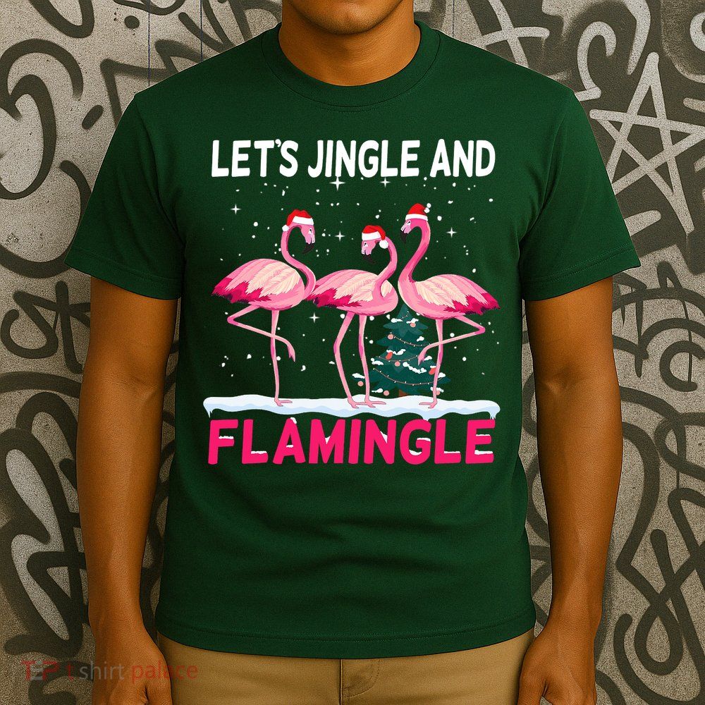 Christmas Flamingo Funny Pink Flamingle Xmas T-Shirt