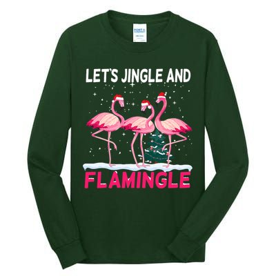 Christmas Flamingo Funny Pink Flamingle Xmas Tall Long Sleeve T-Shirt