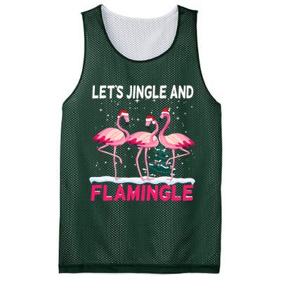 Christmas Flamingo Funny Pink Flamingle Xmas Mesh Reversible Basketball Jersey Tank