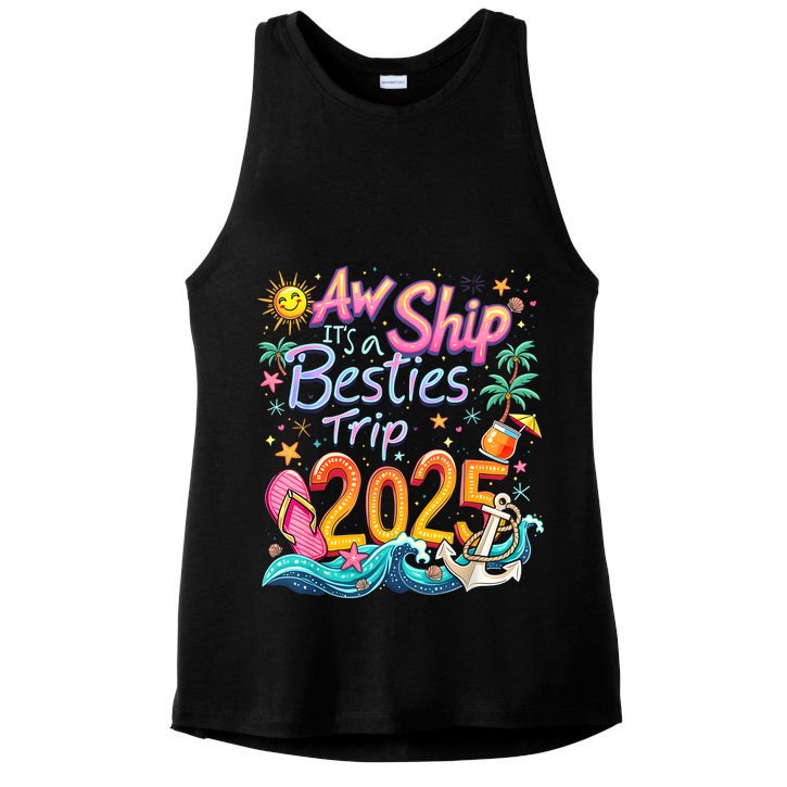 Cruise Flight Friend Group Trip ItS A Besties Trip 2025 Ladies PosiCharge Tri-Blend Wicking Tank