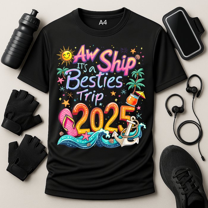 Cruise Flight Friend Group Trip ItS A Besties Trip 2025 Cooling Performance Crew T-Shirt