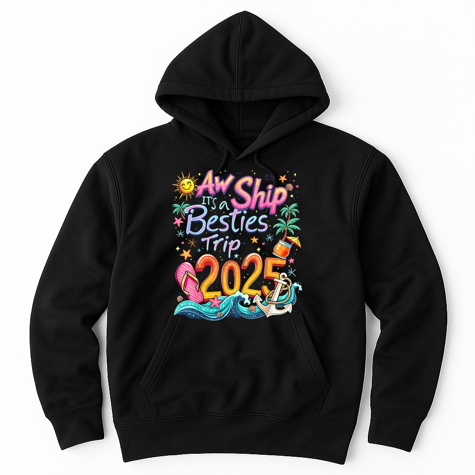 Cruise Flight Friend Group Trip ItS A Besties Trip 2025 Hoodie