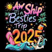 Cruise Flight Friend Group Trip ItS A Besties Trip 2025 Drawstring Bag