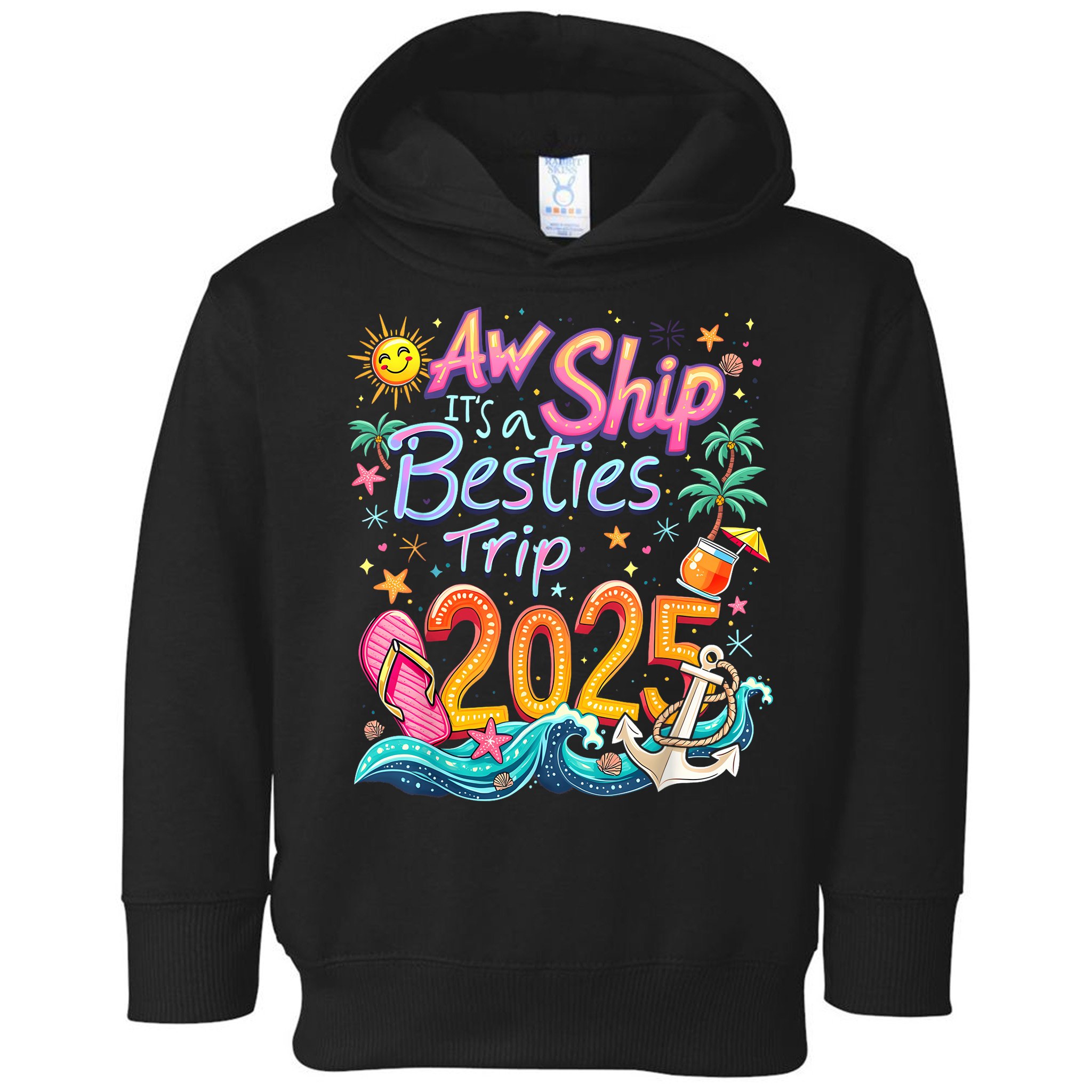 Cruise Flight Friend Group Trip ItS A Besties Trip 2025 Toddler Hoodie
