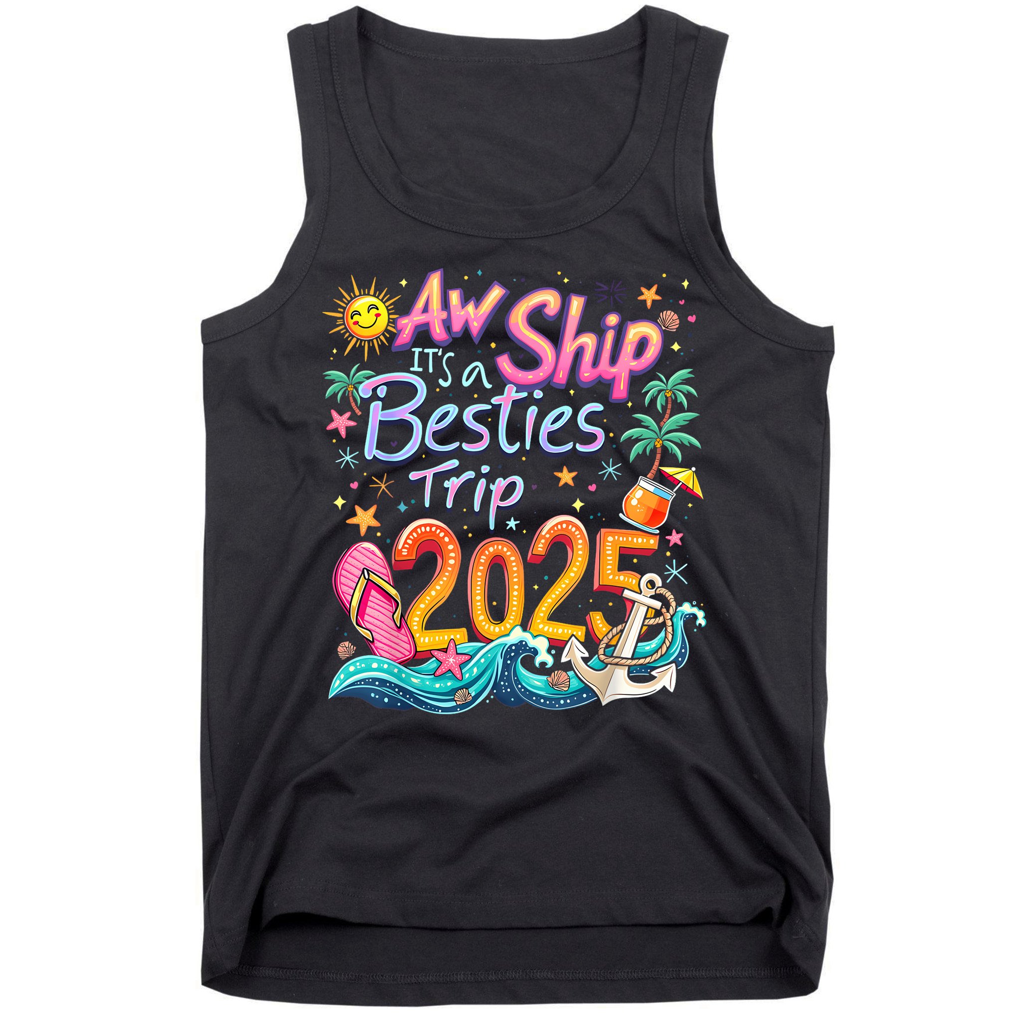 Cruise Flight Friend Group Trip ItS A Besties Trip 2025 Tank Top