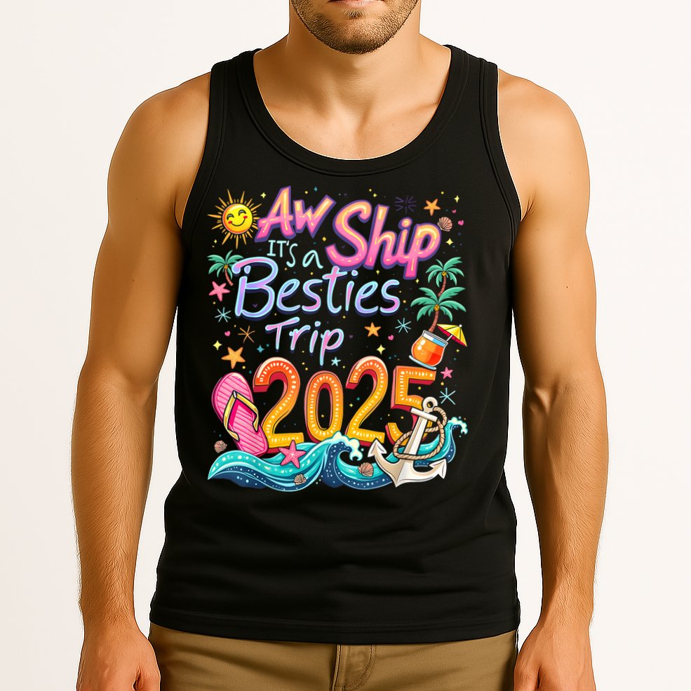 Cruise Flight Friend Group Trip ItS A Besties Trip 2025 Tank Top