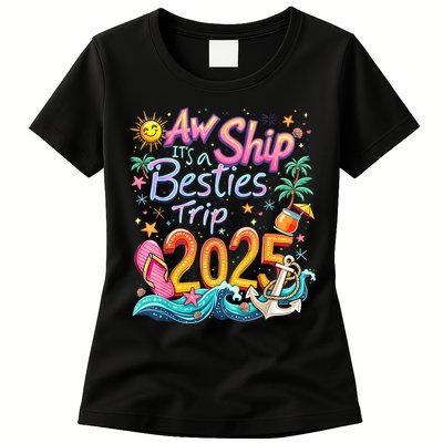Cruise Flight Friend Group Trip ItS A Besties Trip 2025 Womens T-Shirt
