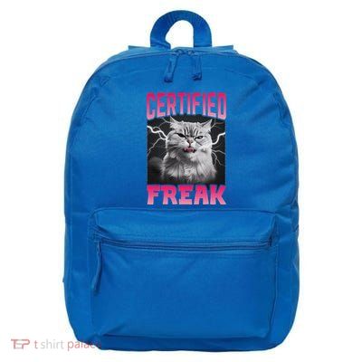 Certified Freak Funny Cat Meme Hilarious Cat Lover 16 in Basic Backpack