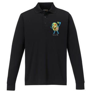 Cell Fie Funny Cellfie Selfie Biology Science Teacher Performance Long Sleeve Polo