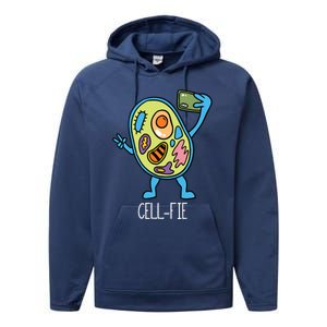 Cell Fie Funny Cellfie Selfie Biology Science Teacher Performance Fleece Hoodie