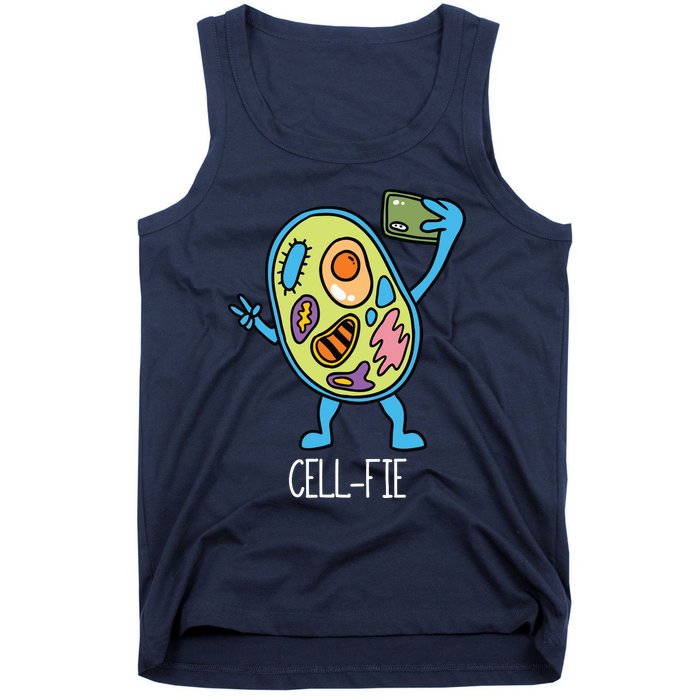 Cell Fie Funny Cellfie Selfie Biology Science Teacher Tank Top