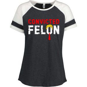 Convicted Felon Funny Trump Enza Ladies Jersey Colorblock Tee