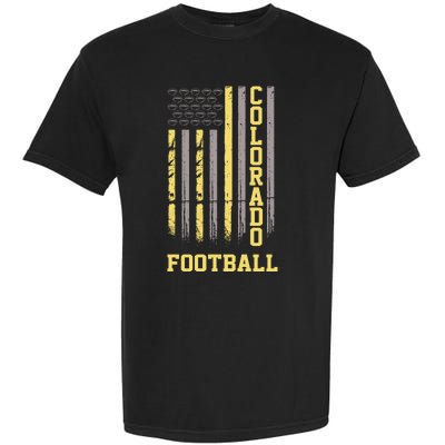 Colorado Football Fan American Flag Garment-Dyed Heavyweight T-Shirt