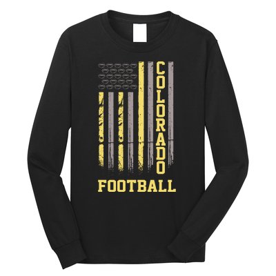 Colorado Football Fan American Flag Long Sleeve Shirt