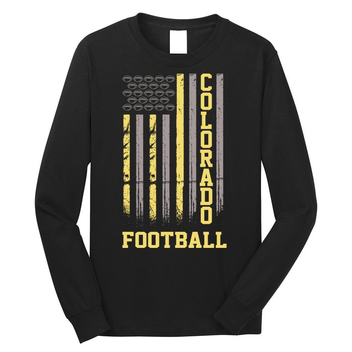 Colorado Football Fan American Flag Long Sleeve Shirt