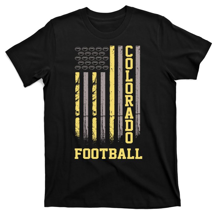 Colorado Football Fan American Flag T-Shirt