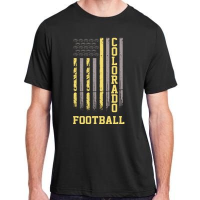 Colorado Football Fan American Flag Adult ChromaSoft Performance T-Shirt