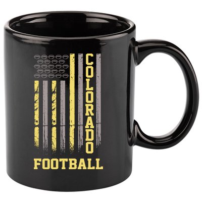 Colorado Football Fan American Flag 11oz C Handle Ceramic Mug