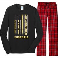 Colorado Football Fan American Flag Long Sleeve Pajama Set