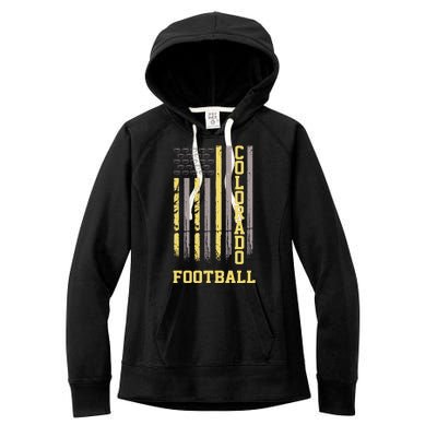 Colorado Football Fan American Flag Women's Fleece Hoodie