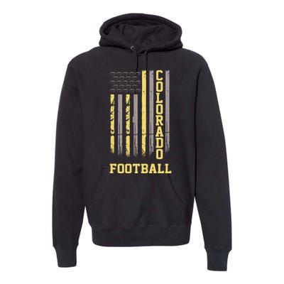 Colorado Football Fan American Flag Premium Hoodie